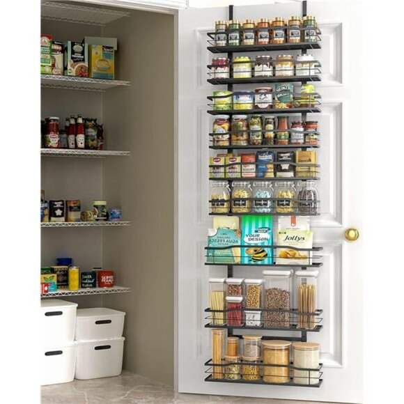 Over Door Pantry Organizer 9 Tier Spice Rack Storage for Kitchen Bathroom - Picture 3 of 7